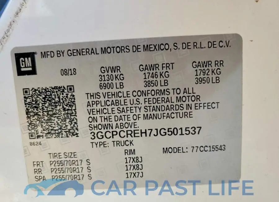 3GCPCREH7JG501537# 12