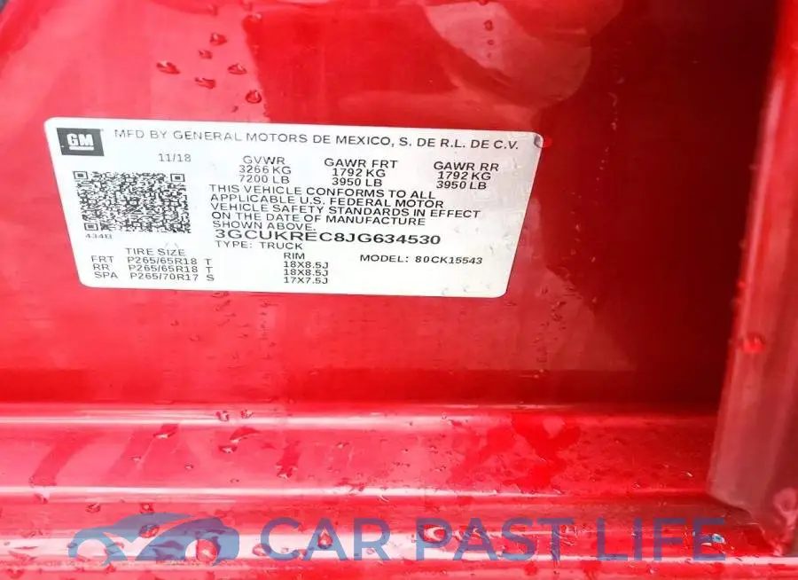 3GCUKREC8JG634530# 13
