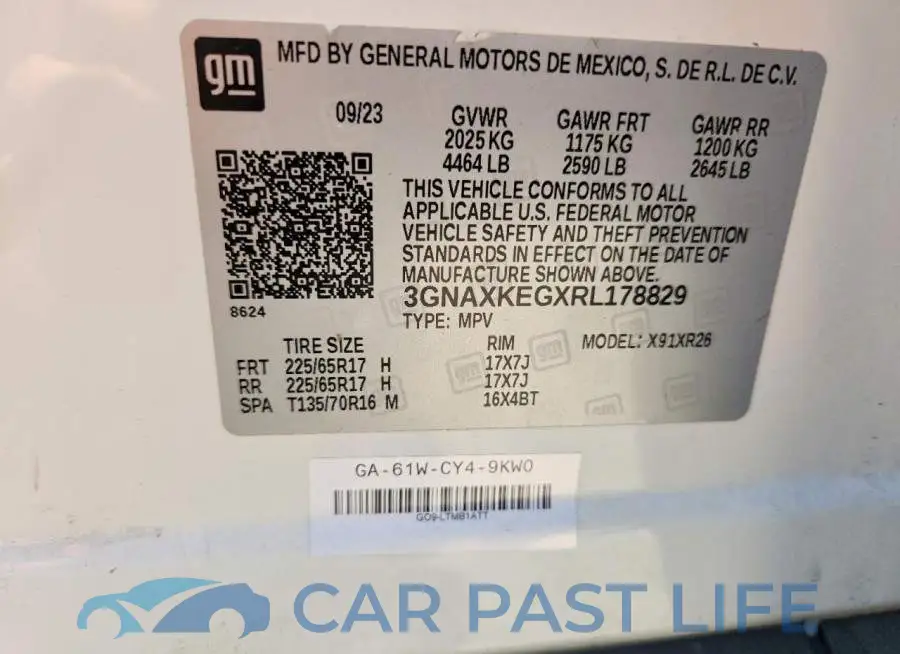 3GNAXKEGXRL178829# 13