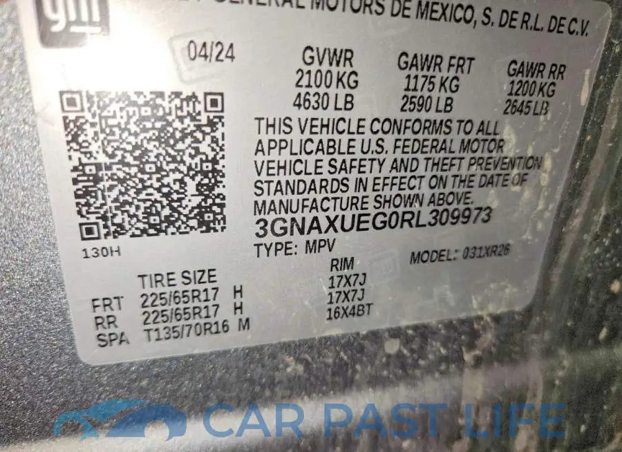 3GNAXUEG0RL309973# 13