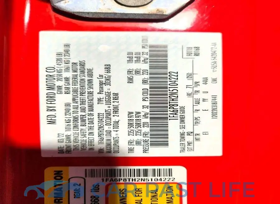 1FA6P8TH2N5104222# 12
