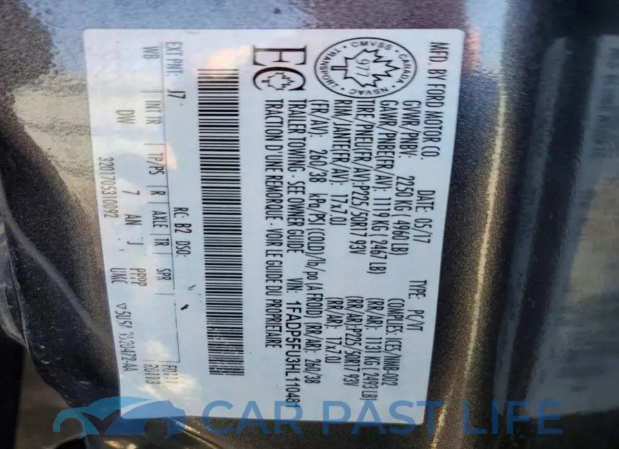 1FADP5FU3HL110481# 12