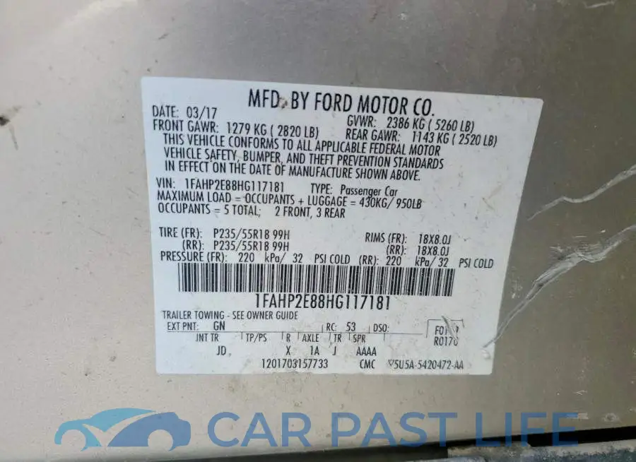 1FAHP2E88HG117181# 13
