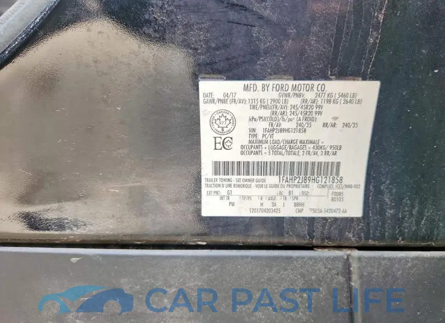 1FAHP2J89HG121858# 12