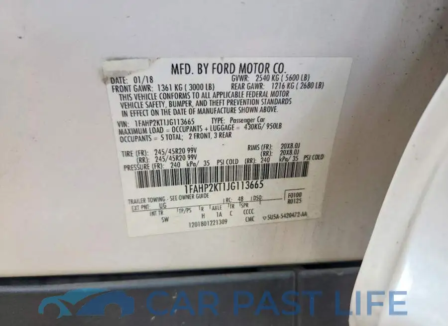 1FAHP2KT1JG113665# 12
