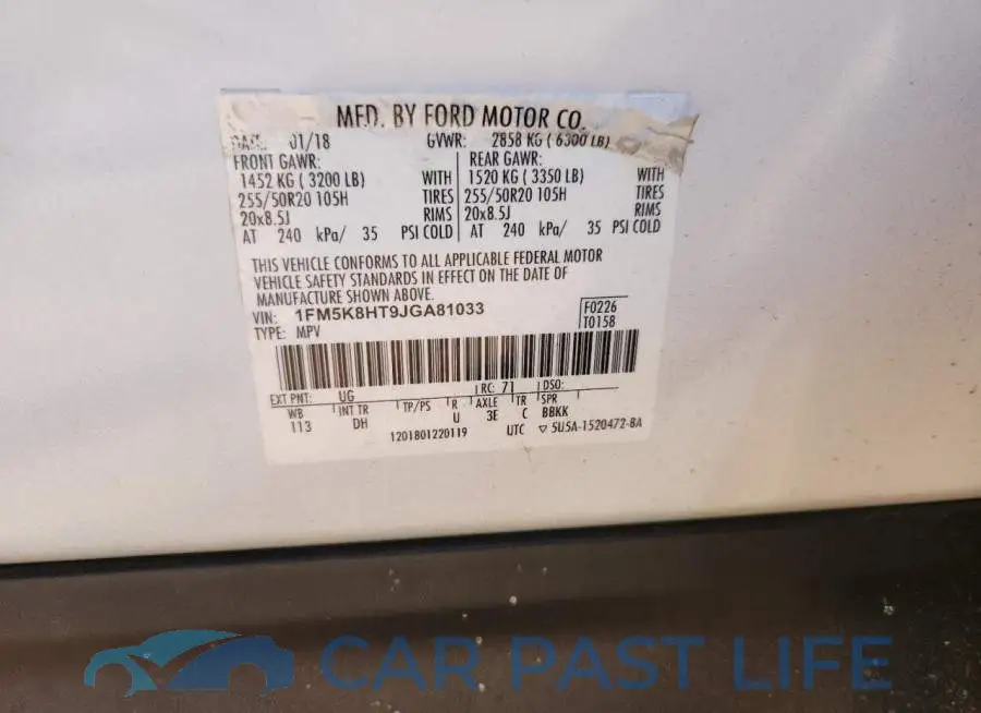 1FM5K8HT9JGA81033# 13