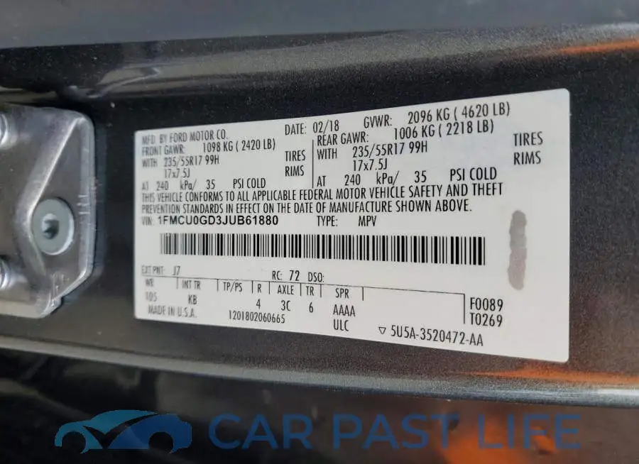 1FMCU0GD3JUB61880# 13