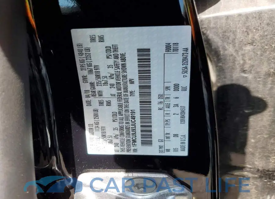 1FMCU9J93JUC49191# 13