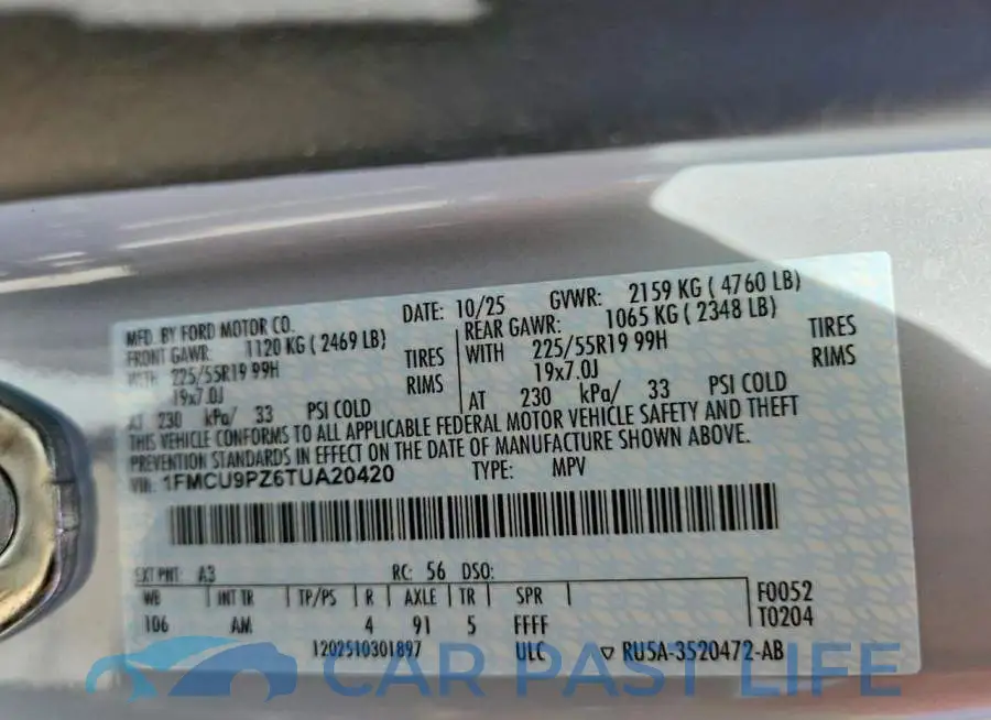 1FMCU9PZ6TUA20420# 14