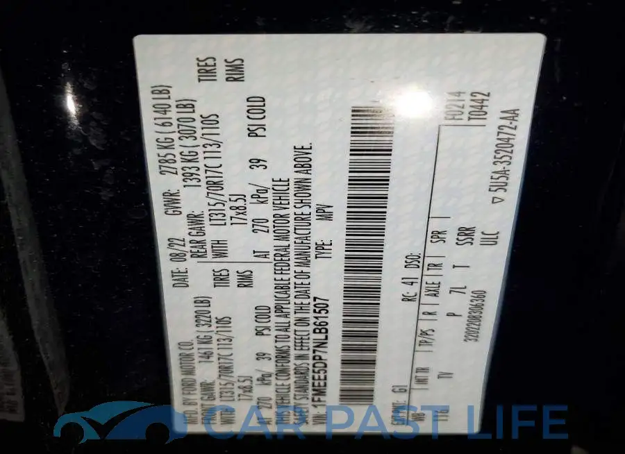 1FMEE5DP7NLB61507# 12