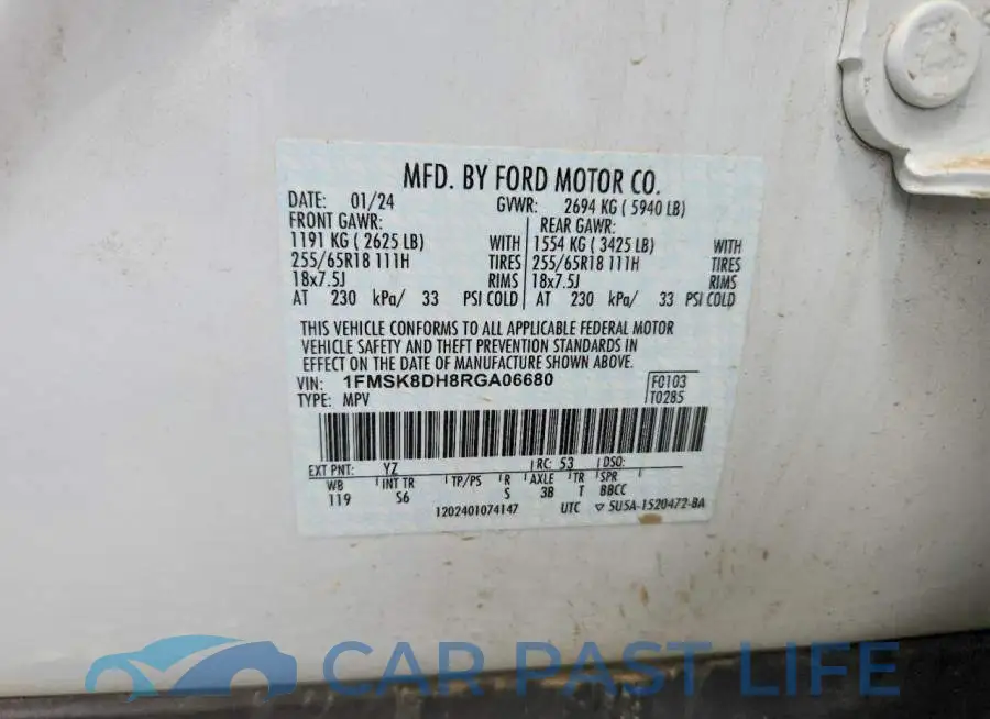1FMSK8DH8RGA06680# 13
