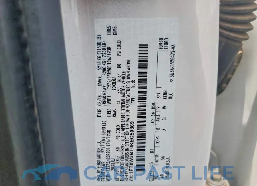 1FT8W3BT0KEC50869# 12