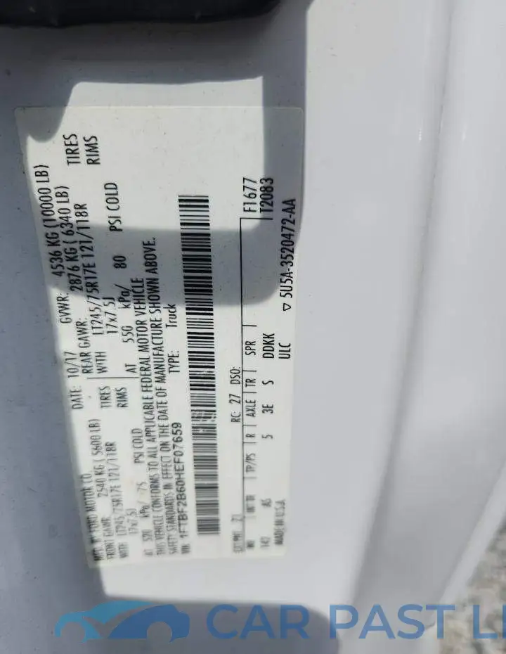 1FTBF2B60HEF07659# 12