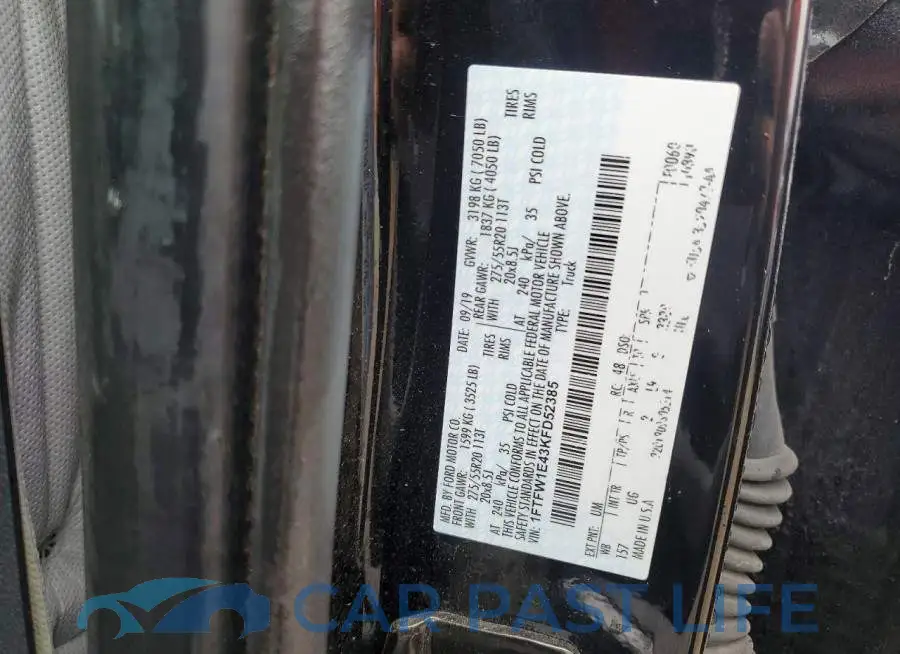 1FTFW1E43KFD52385# 12