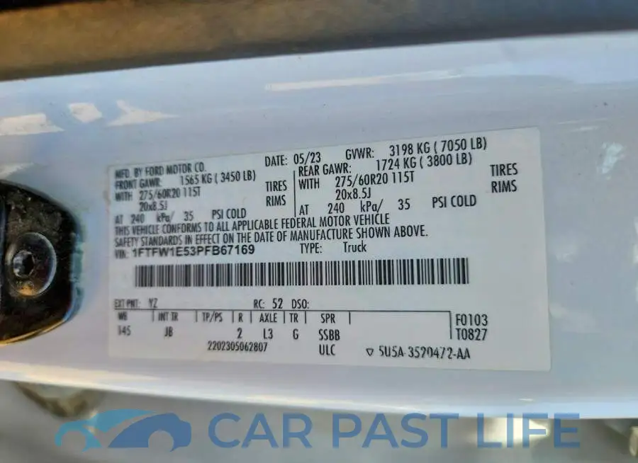 1FTFW1E53PFB67169# 13