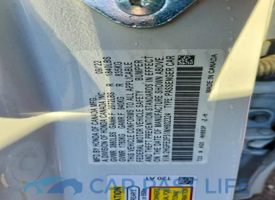 2HGFE2F51NH602324# 12
