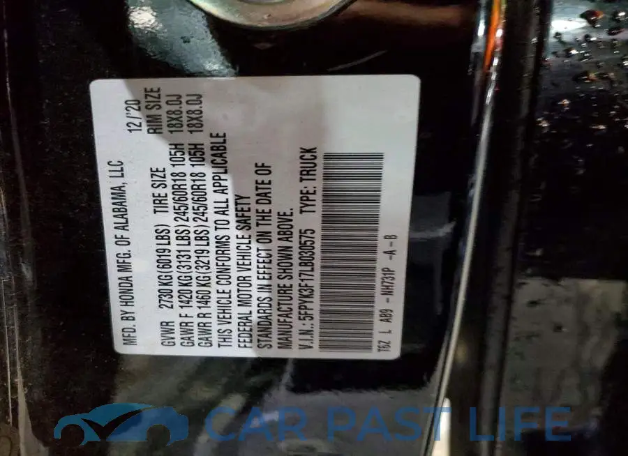 5FPYK3F17LB030575# 13