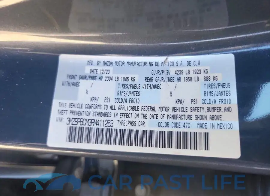 3MZBPBCM3RM411253# 12