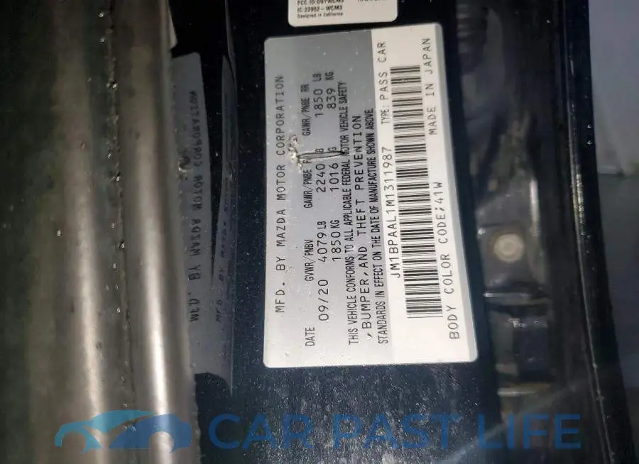 JM1BPAAL1M1311987# 12