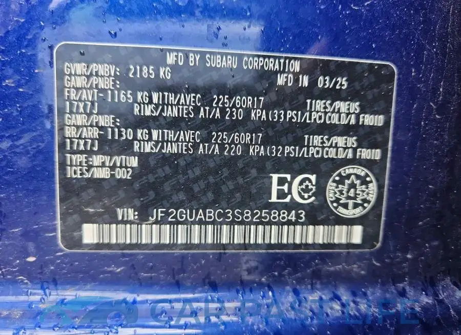 JF2GUABC3S8258843# 13