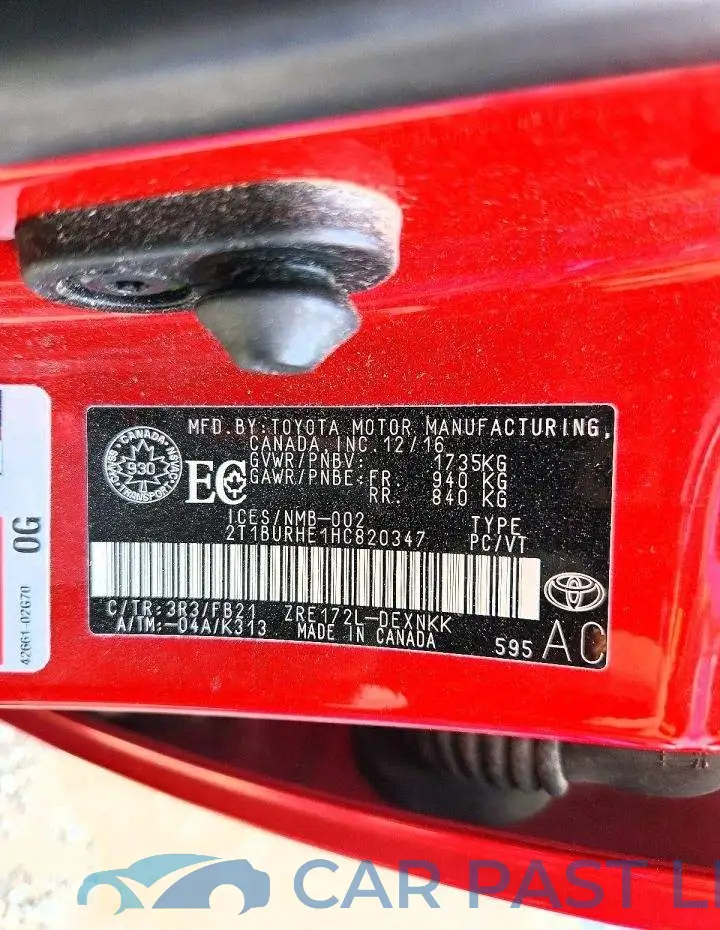 2T1BURHE1HC820347# 13