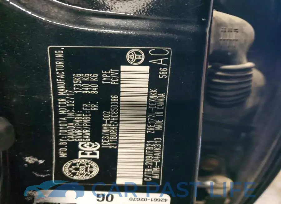 2T1BURHE7HC850386# 13
