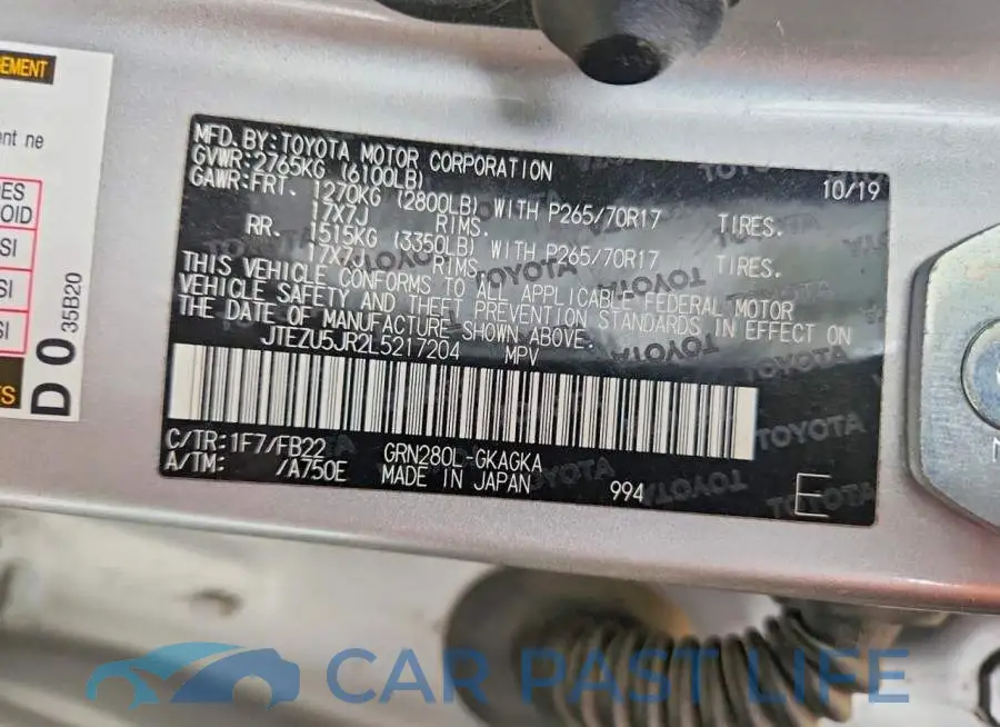 JTEZU5JR2L5217204# 13