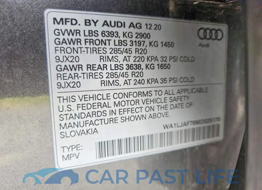WA1LJAF79MD025170# 13