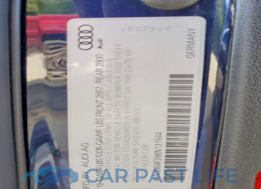 WAUD8AF28KN131544# 12