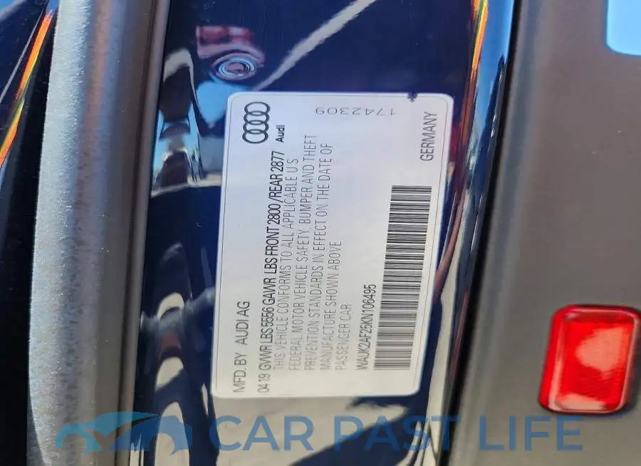 WAUK2AF25KN106495# 12