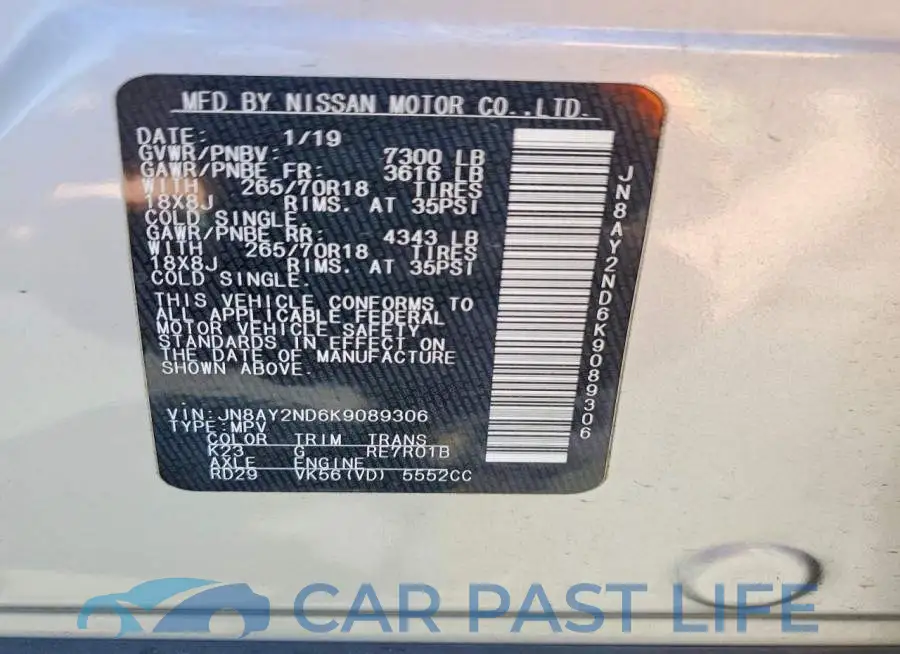 JN8AY2ND6K9089306# 12