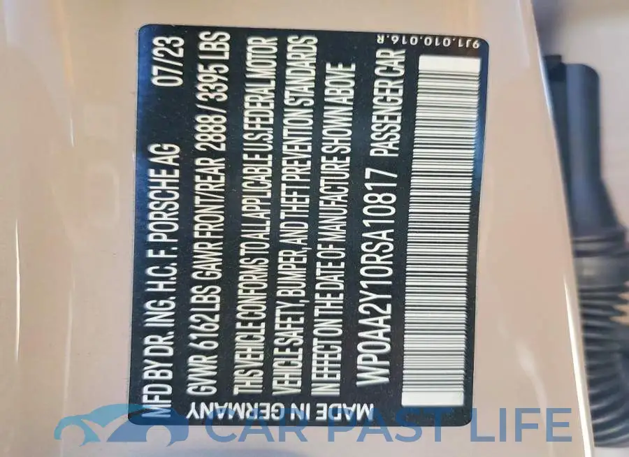WP0AA2Y10RSA10817# 13