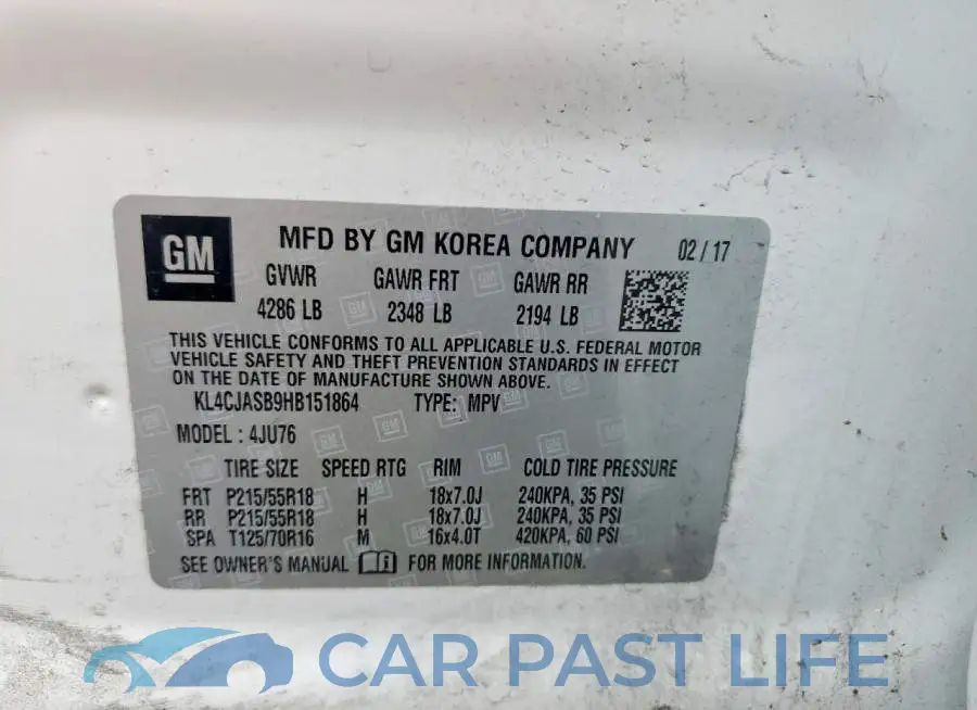 KL4CJASB9HB151864# 13