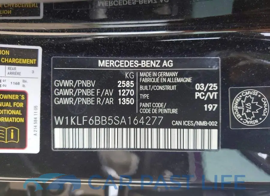 W1KLF6BB5SA164277# 12