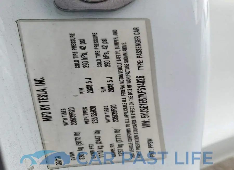 5YJ3E1EB7KF514026# 12