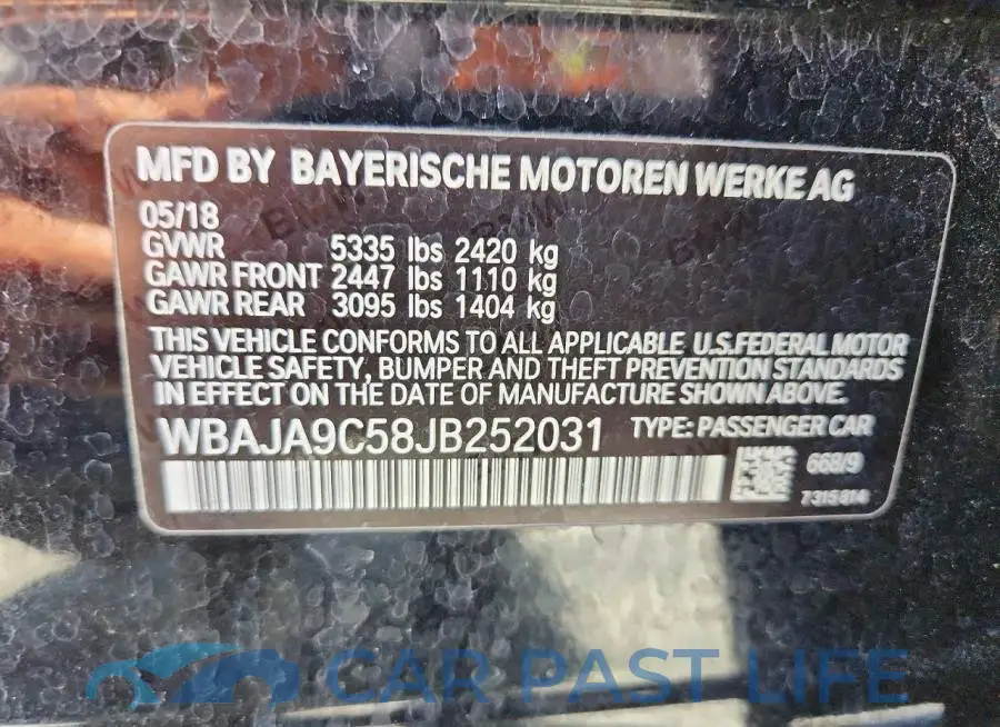 WBAJA9C58JB252031# 12