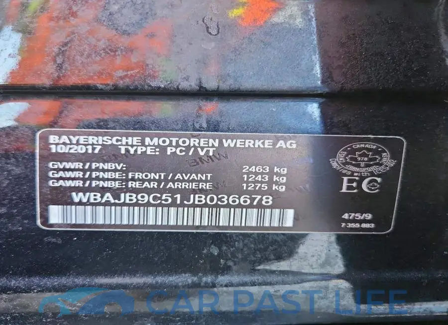 WBAJB9C51JB036678# 13