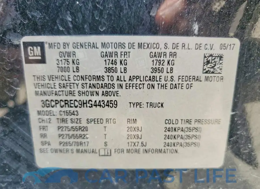 3GCPCREC9HG443459# 12