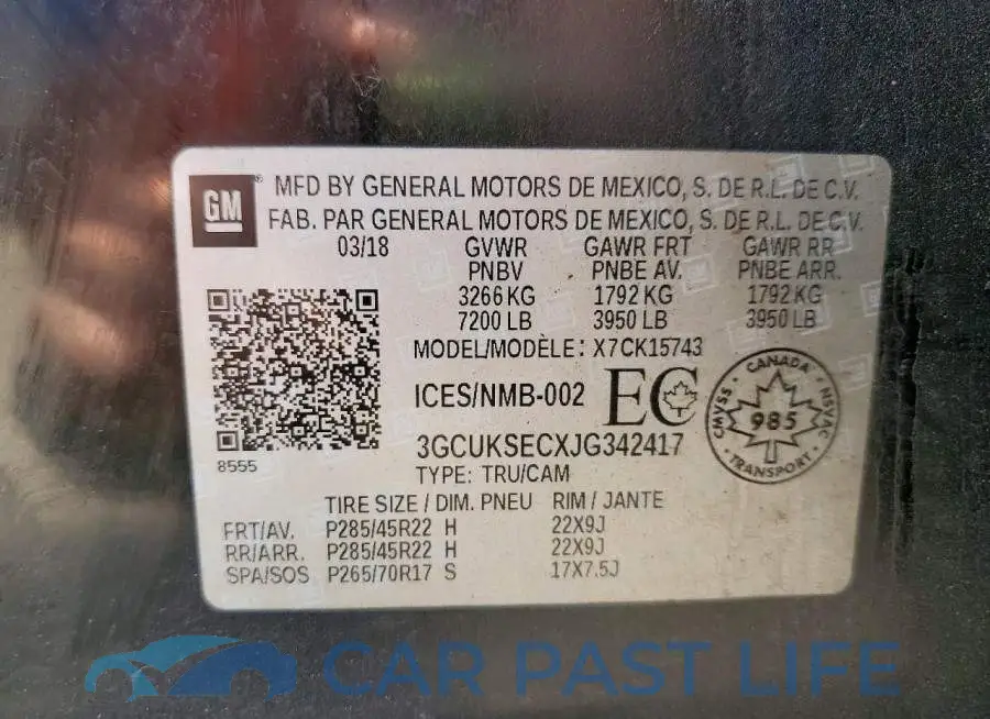 3GCUKSECXJG342417# 12