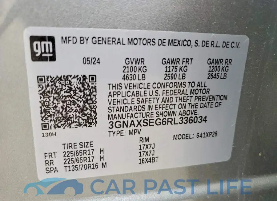 3GNAXSEG6RL336034# 13