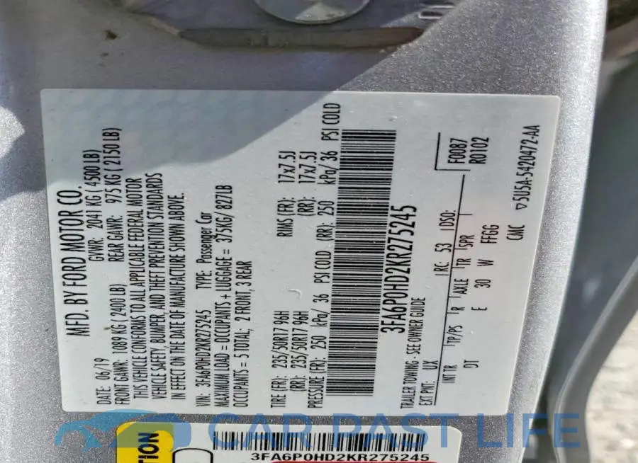 3FA6P0HD2KR275245# 12