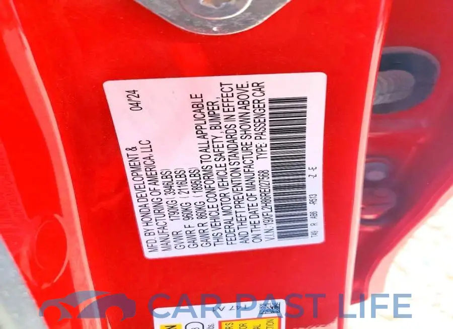 19XFL2H86RE027568# 12