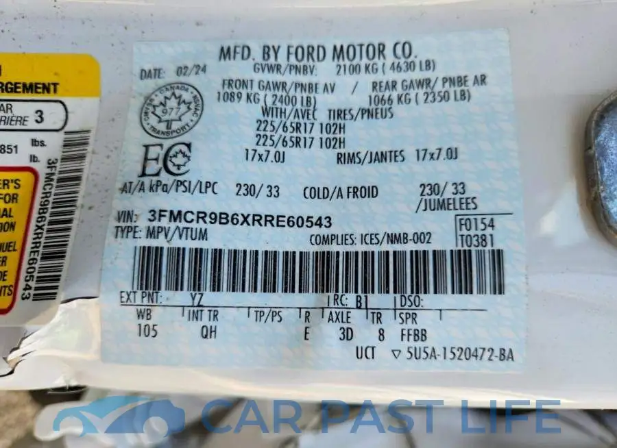 3FMCR9B6XRRE60543# 13