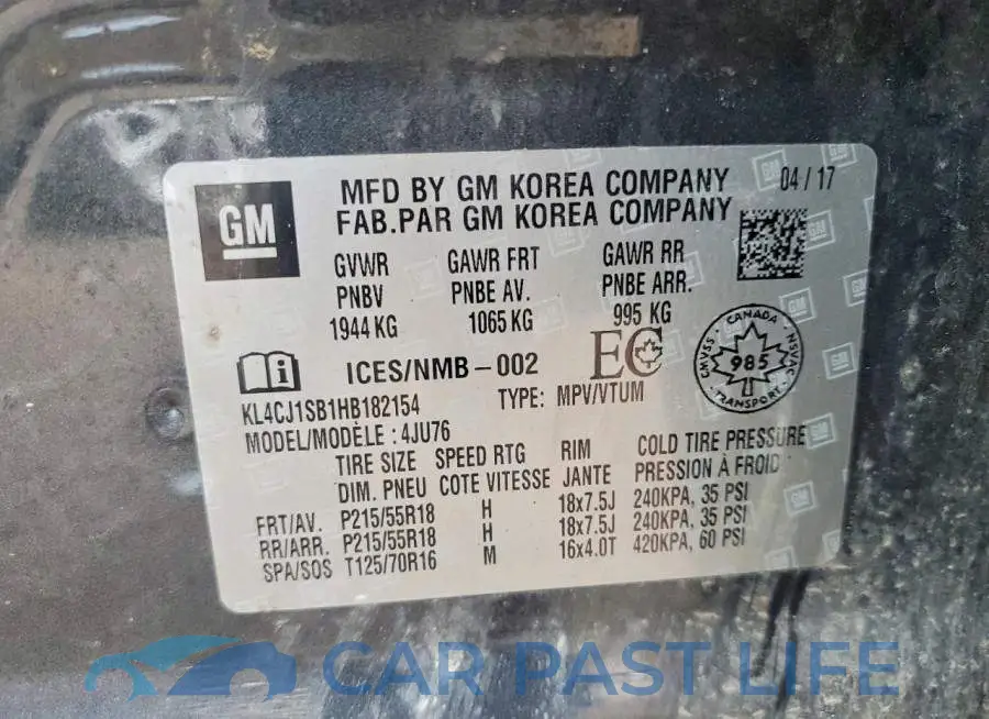 KL4CJ1SB1HB182154# 13