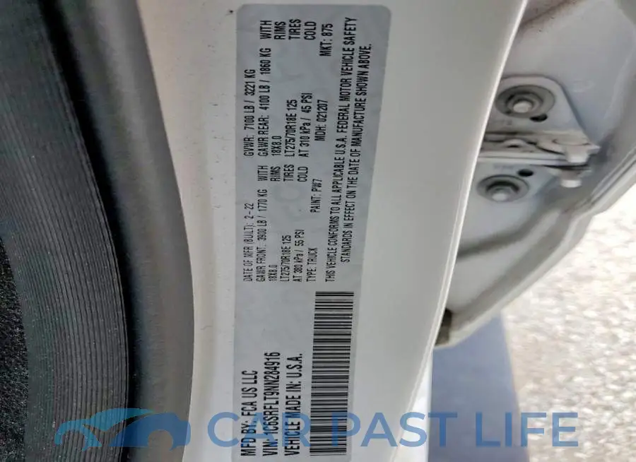 1C6SRFLT9NN284916# 12