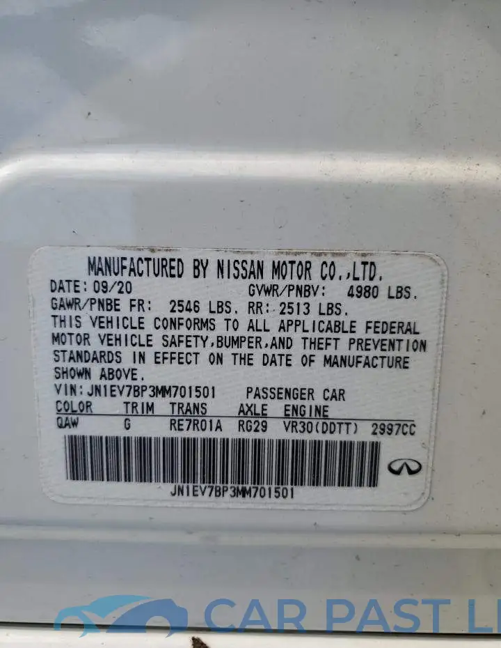 JN1EV7BP3MM701501# 12