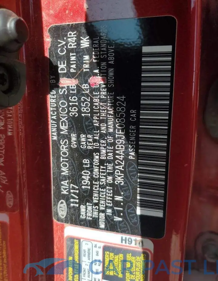 3KPA24AB9JE085824# 12