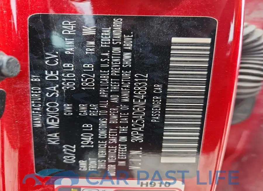 3KPA25AD6NE468312# 12