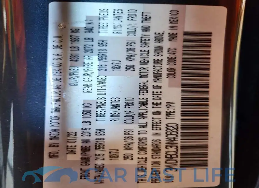 3MVDMBCL3NM406820# 13