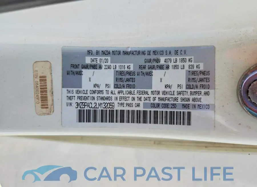 3MZBPACL2LM132059# 12